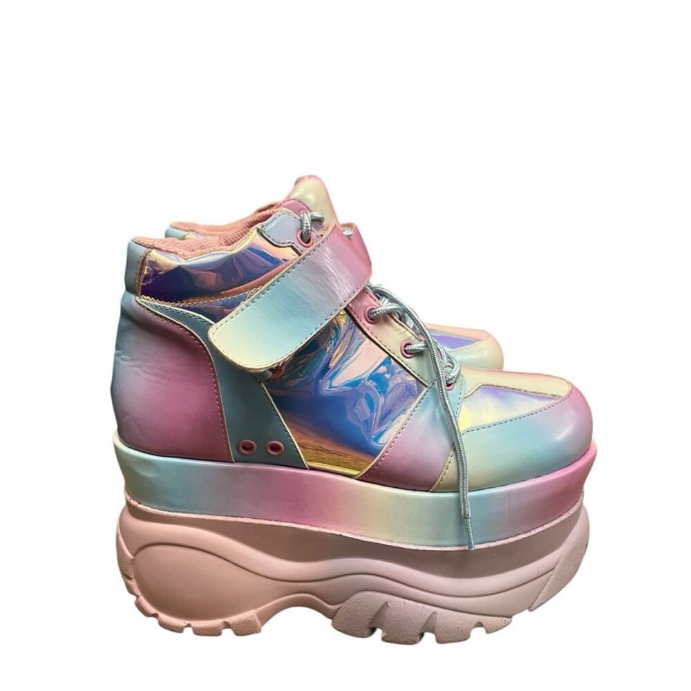 Sugar Thrillz Doll Kill Pastel Holographic Platform Sneakers